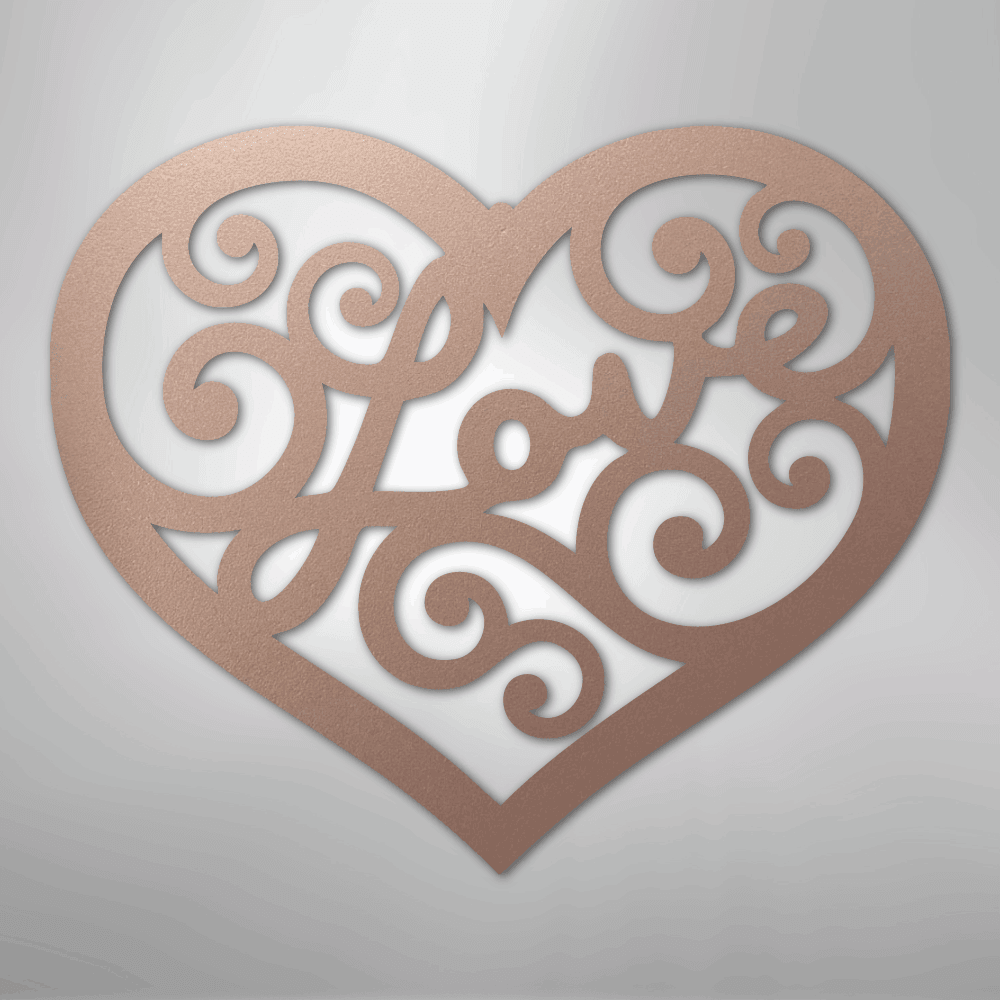 Love Swirl - Steel Metal Sign Wall ArtCustomly Gifts