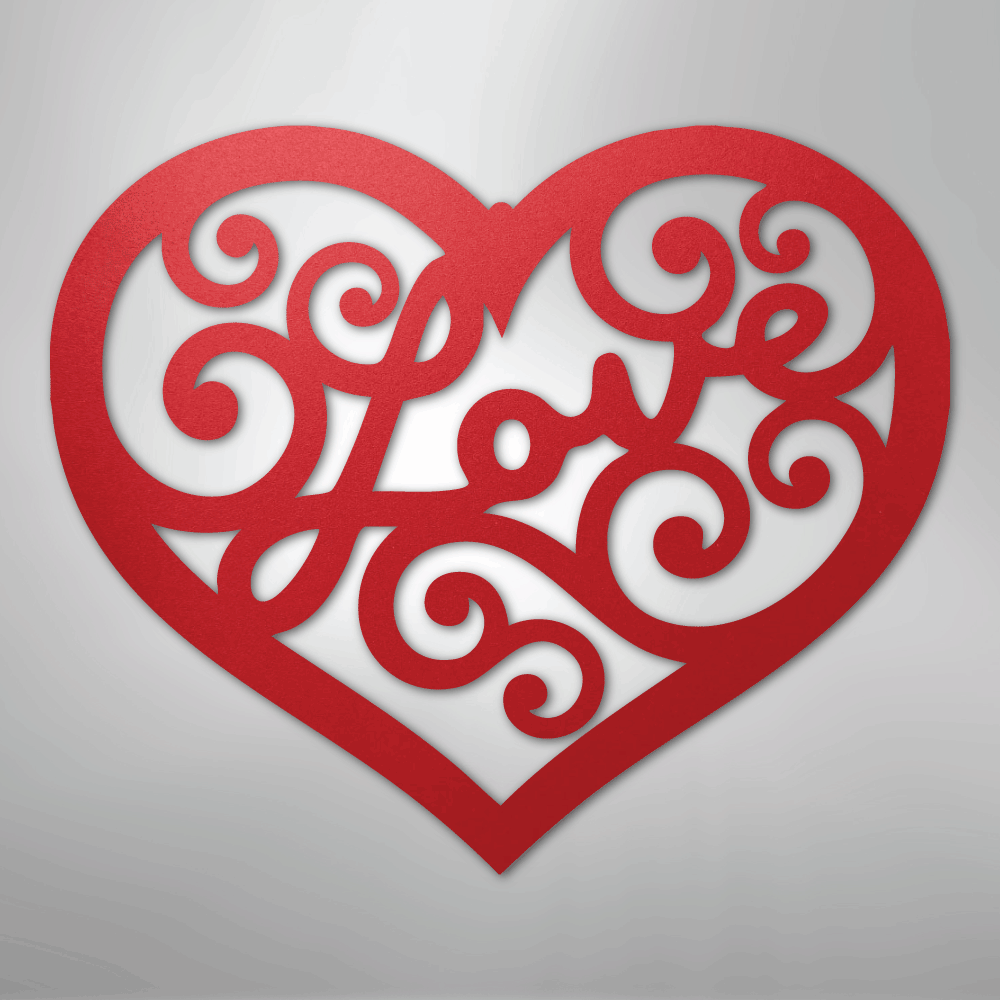 Love Swirl - Steel Metal Sign Wall ArtCustomly Gifts