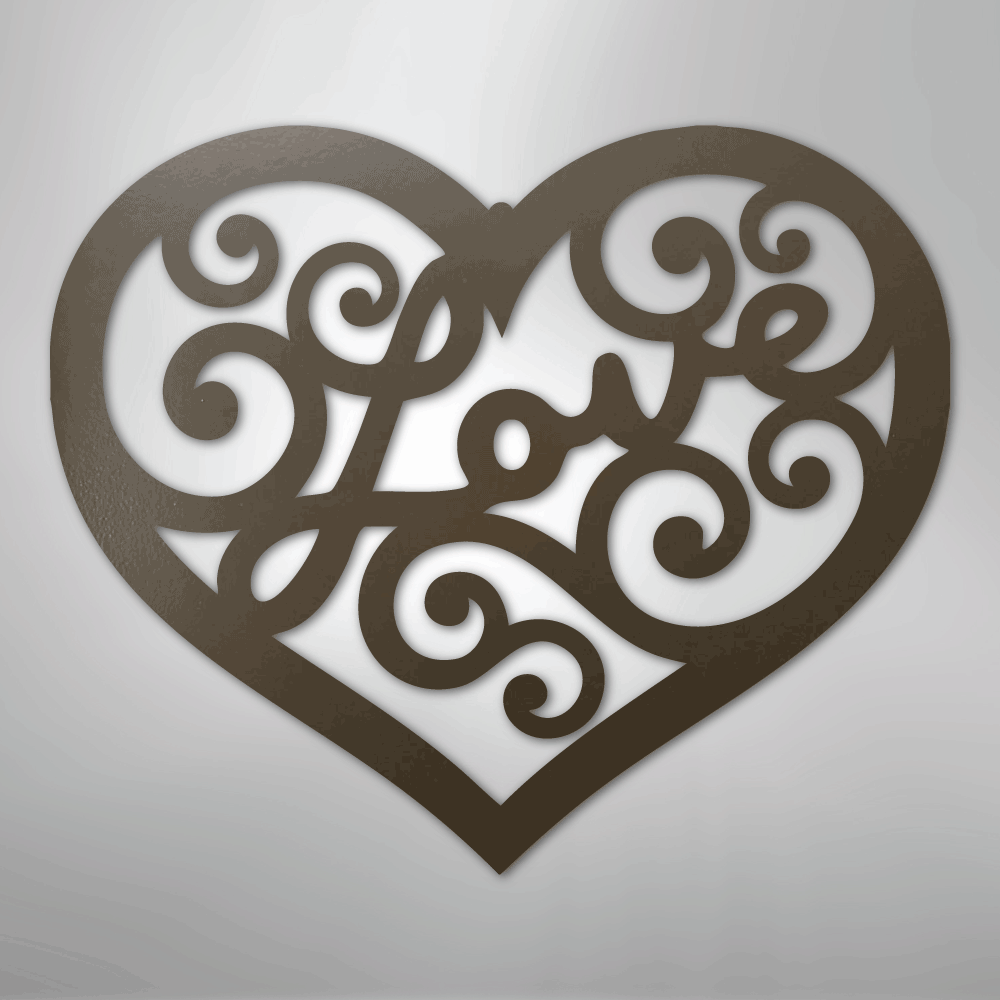 Love Swirl - Steel Metal Sign Wall ArtCustomly Gifts