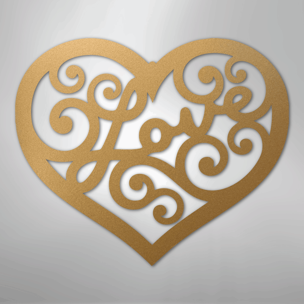 Love Swirl - Steel Metal Sign Wall ArtCustomly Gifts