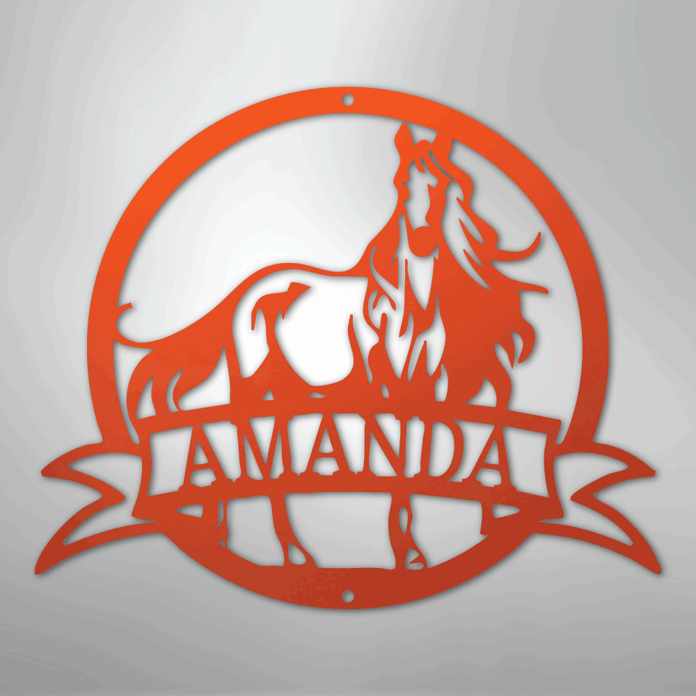 Majestic Horse Personalized Steel Metal Sign Wall ArtCustomly Gifts