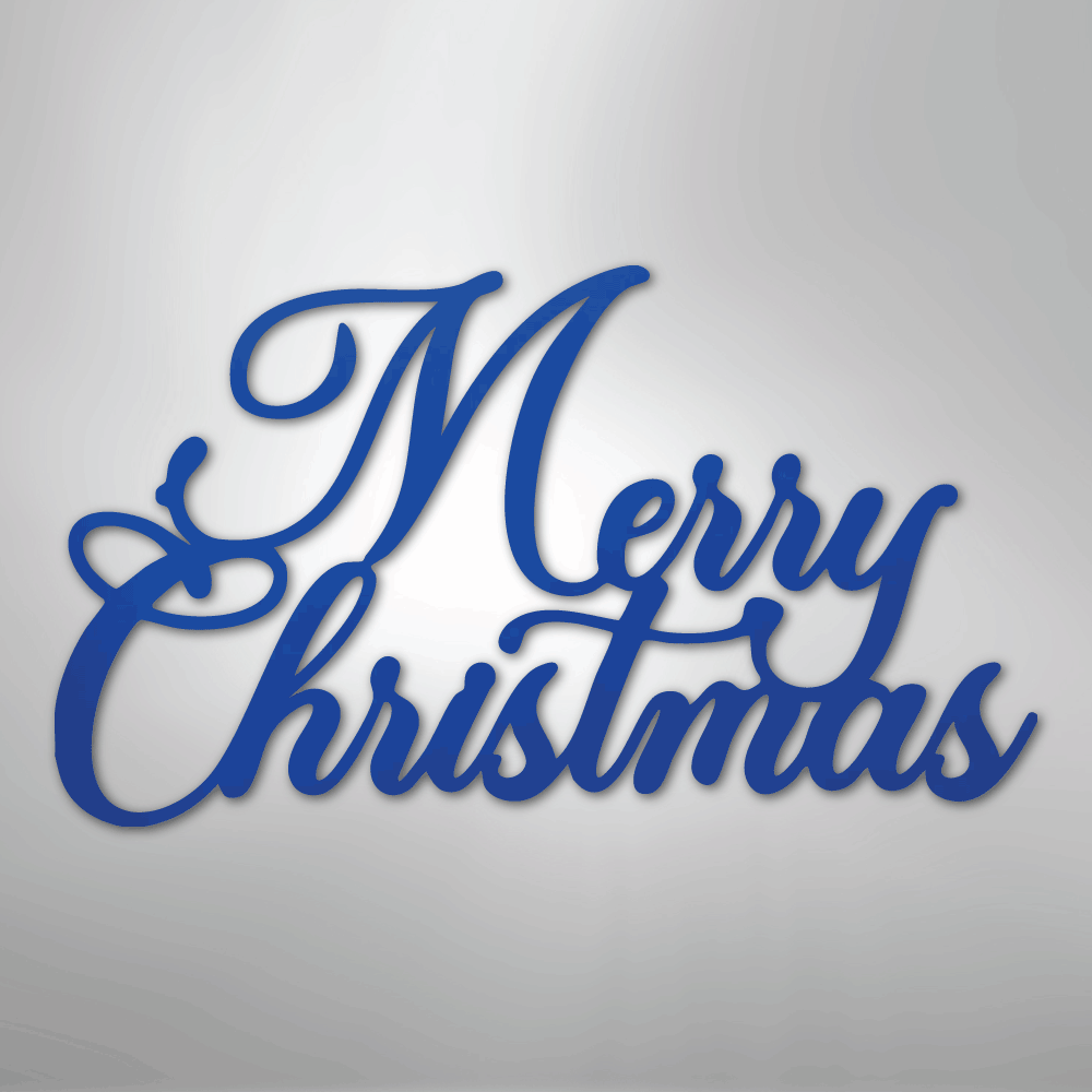 Merry Christmas Script - Steel Metal Sign Wall ArtCustomly Gifts