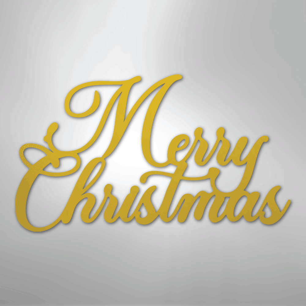 Merry Christmas Script - Steel Metal Sign Wall ArtCustomly Gifts