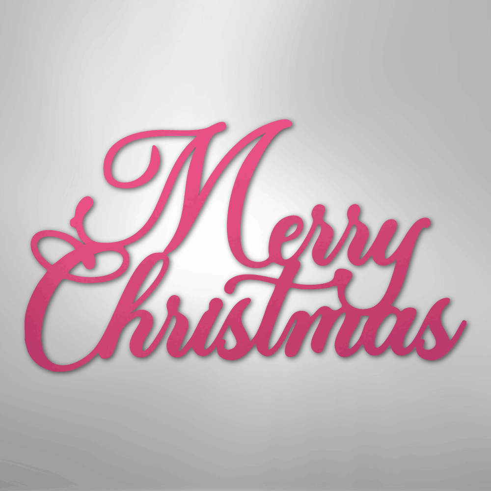 Merry Christmas Script - Steel Metal Sign Wall ArtCustomly Gifts