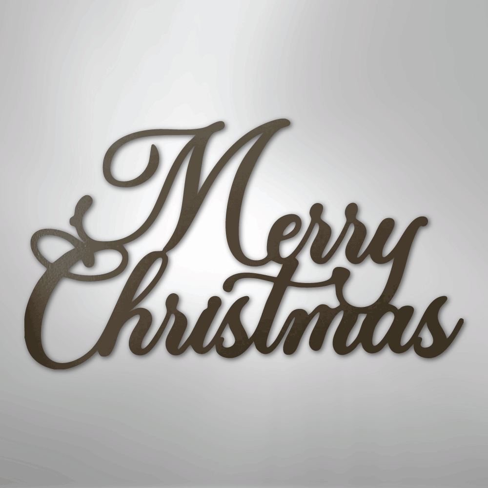 Merry Christmas Script - Steel Metal Sign Wall ArtCustomly Gifts