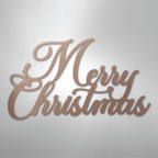 Merry Christmas Script - Steel Metal Sign Wall ArtCustomly Gifts