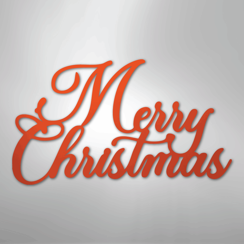 Merry Christmas Script - Steel Metal Sign Wall ArtCustomly Gifts