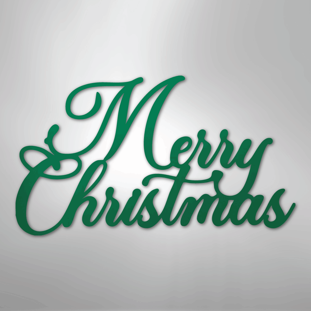 Merry Christmas Script - Steel Metal Sign Wall ArtCustomly Gifts