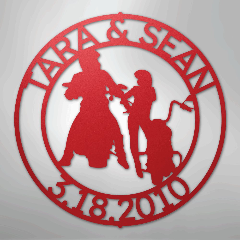 Motorcycle 12 Couple Personalized Steel Metal Sign Wall ArtCustomly Gifts