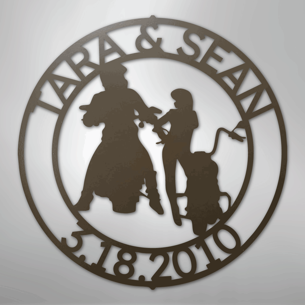 Motorcycle 12 Couple Personalized Steel Metal Sign Wall ArtCustomly Gifts