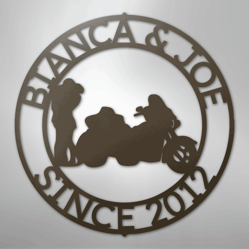 Motorcycle 2 Couple Personalized Steel Metal Sign Wall ArtCustomly Gifts