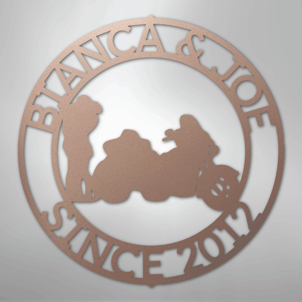 Motorcycle 2 Couple Personalized Steel Metal Sign Wall ArtCustomly Gifts