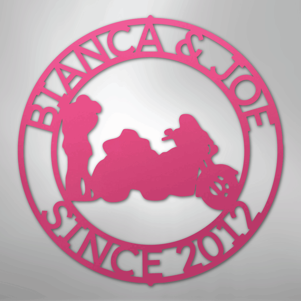 Motorcycle 2 Couple Personalized Steel Metal Sign Wall ArtCustomly Gifts