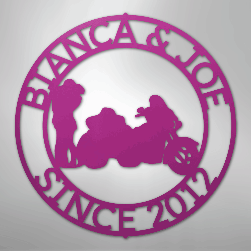 Motorcycle 2 Couple Personalized Steel Metal Sign Wall ArtCustomly Gifts