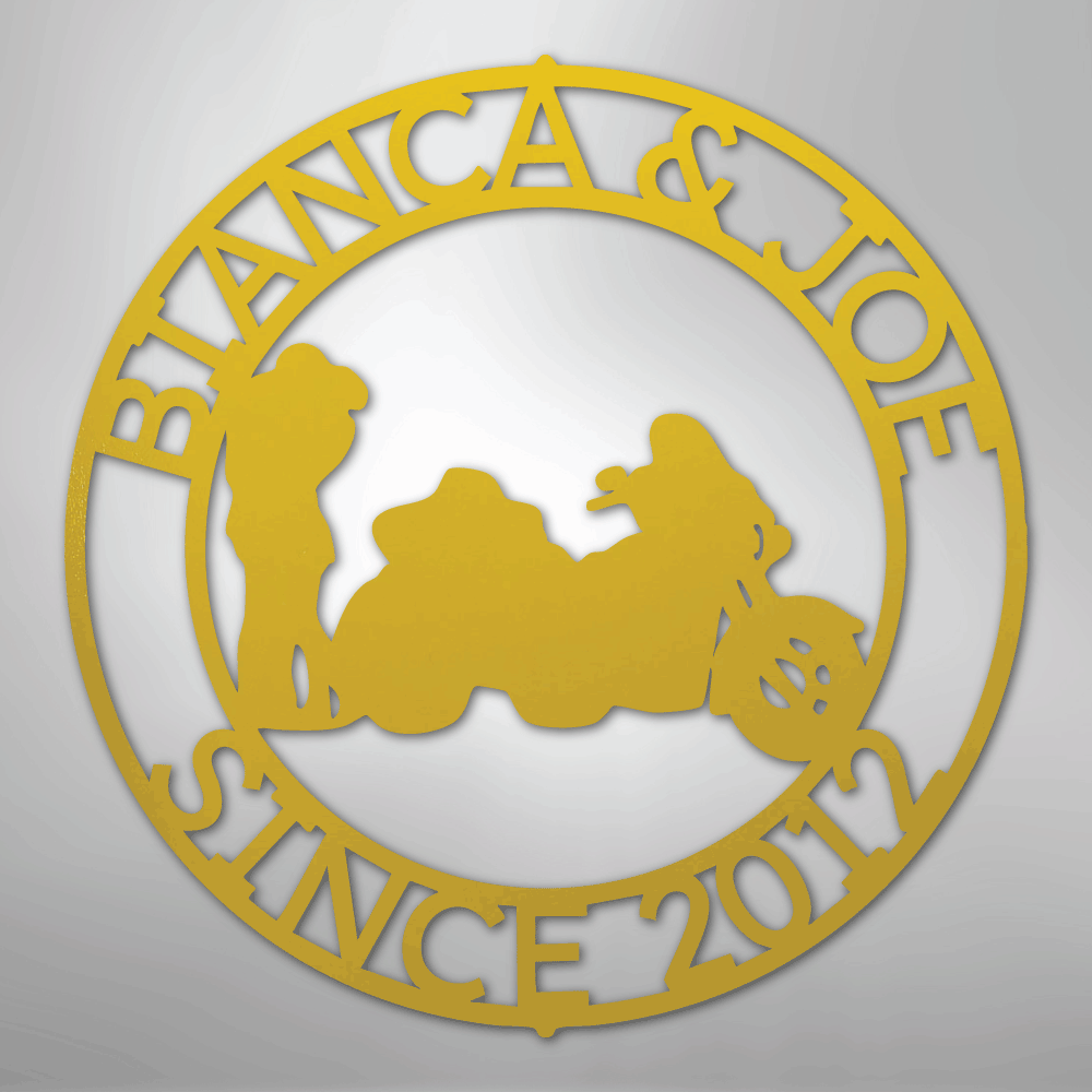 Motorcycle 2 Couple Personalized Steel Metal Sign Wall ArtCustomly Gifts