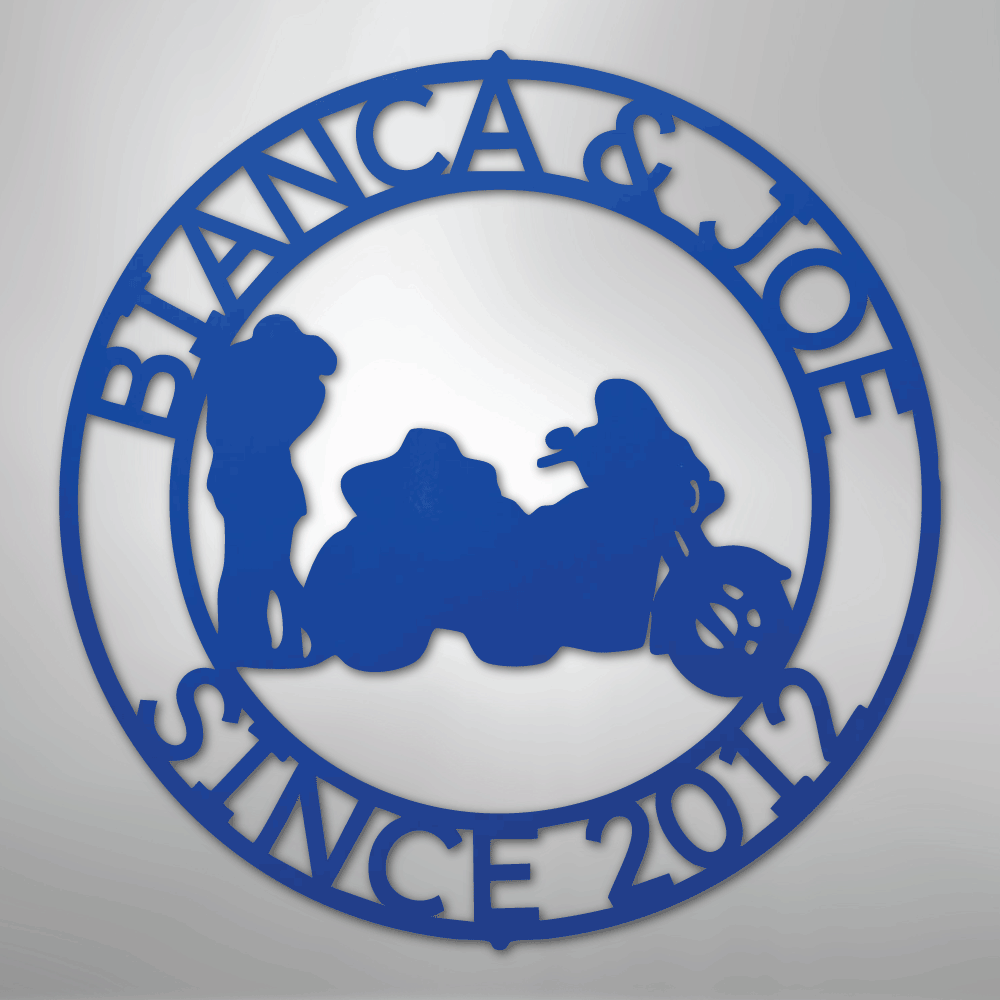 Motorcycle 2 Couple Personalized Steel Metal Sign Wall ArtCustomly Gifts