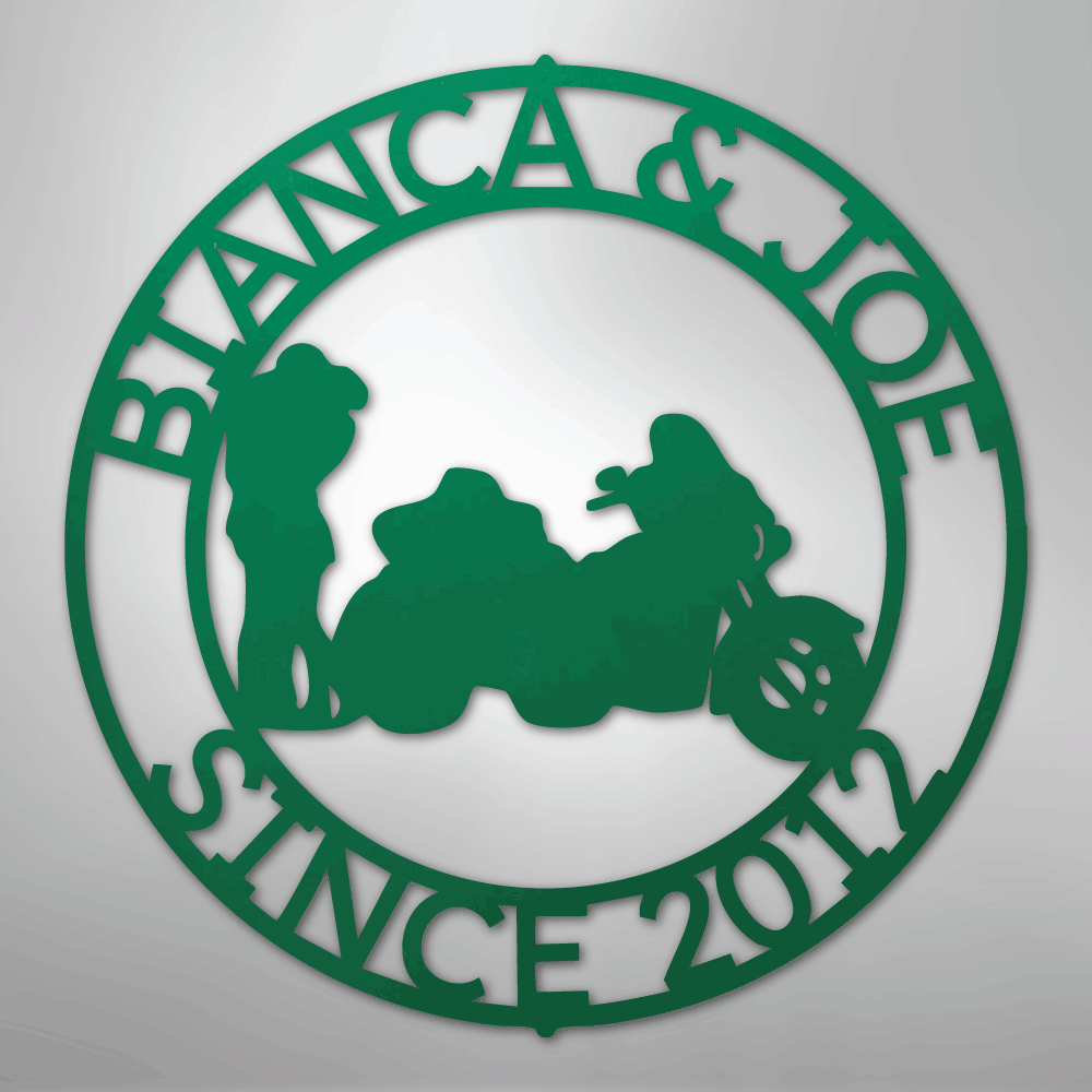 Motorcycle 2 Couple Personalized Steel Metal Sign Wall ArtCustomly Gifts
