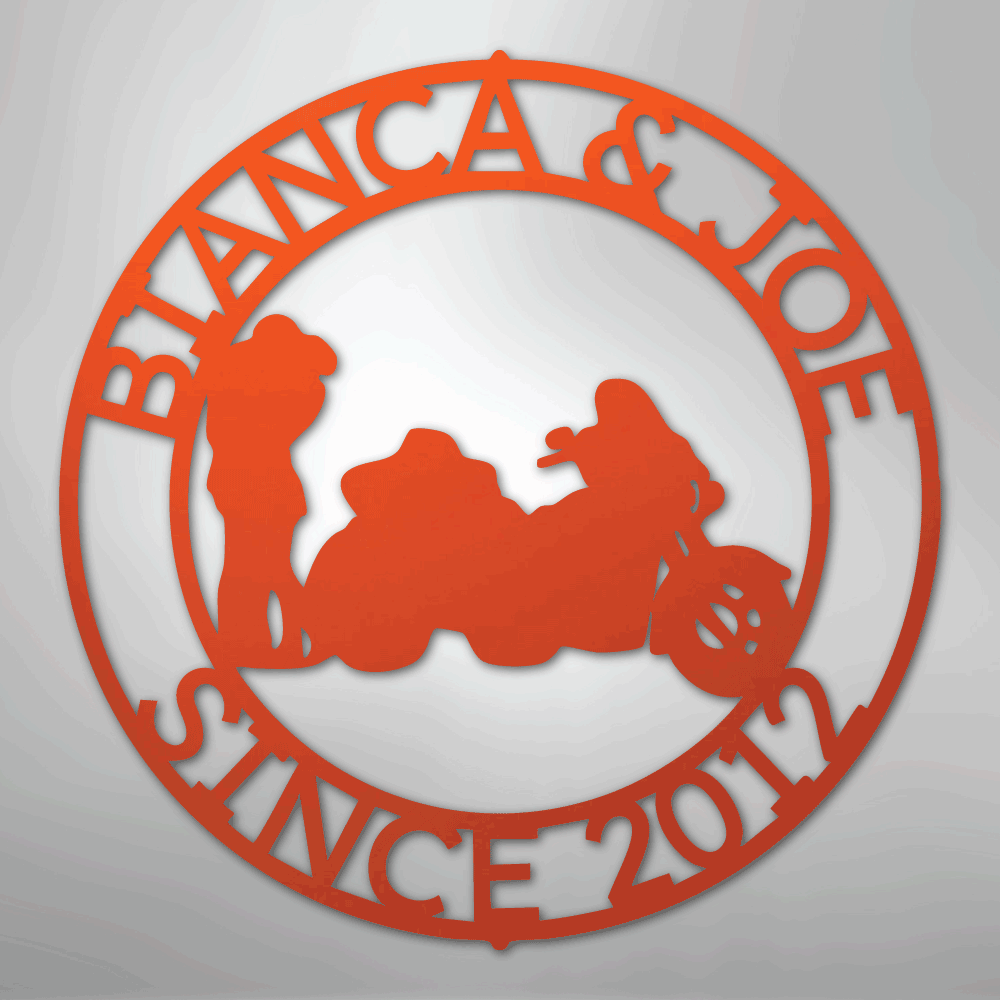 Motorcycle 2 Couple Personalized Steel Metal Sign Wall ArtCustomly Gifts