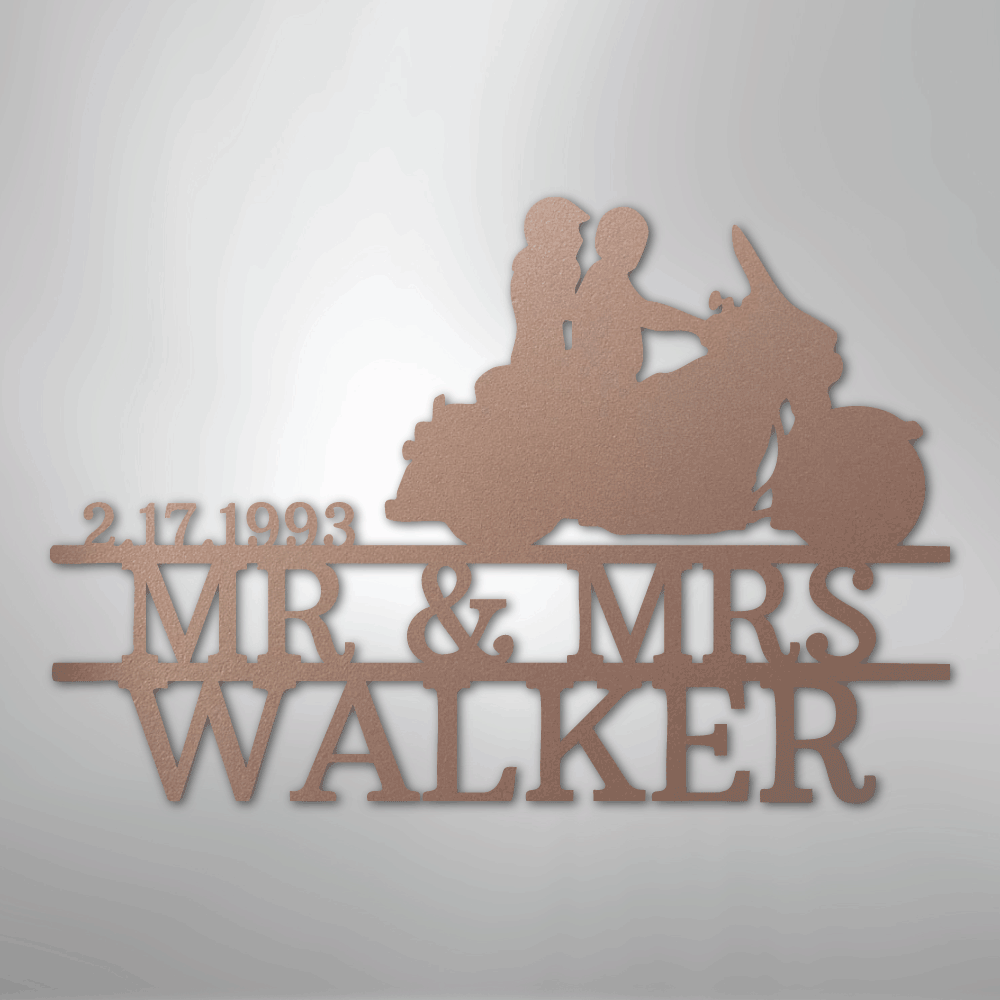 Motorcycle 3 Couple Personalized Steel Metal Sign Wall ArtCustomly Gifts