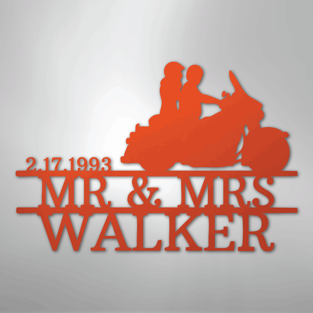 Motorcycle 3 Couple Personalized Steel Metal Sign Wall ArtCustomly Gifts
