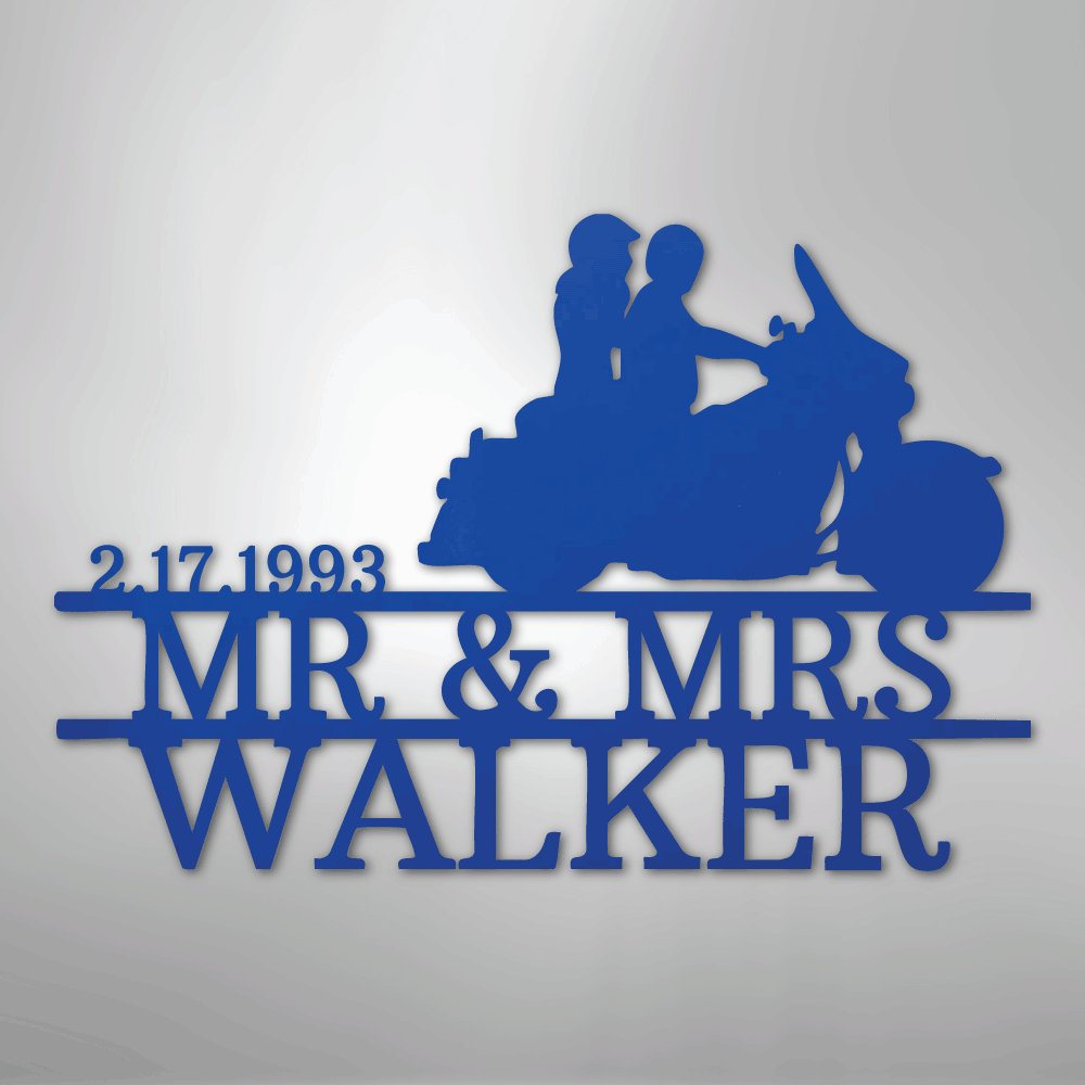 Motorcycle 3 Couple Personalized Steel Metal Sign Wall ArtCustomly Gifts