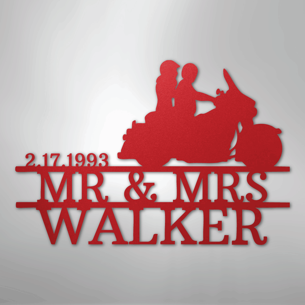 Motorcycle 3 Couple Personalized Steel Metal Sign Wall ArtCustomly Gifts