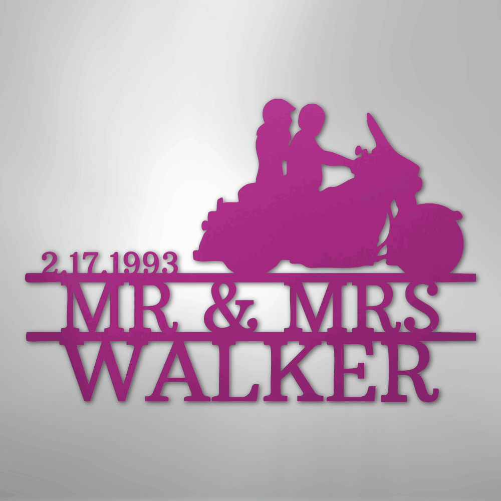 Motorcycle 3 Couple Personalized Steel Metal Sign Wall ArtCustomly Gifts