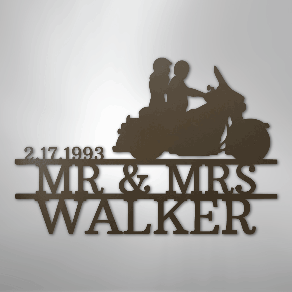 Motorcycle 3 Couple Personalized Steel Metal Sign Wall ArtCustomly Gifts