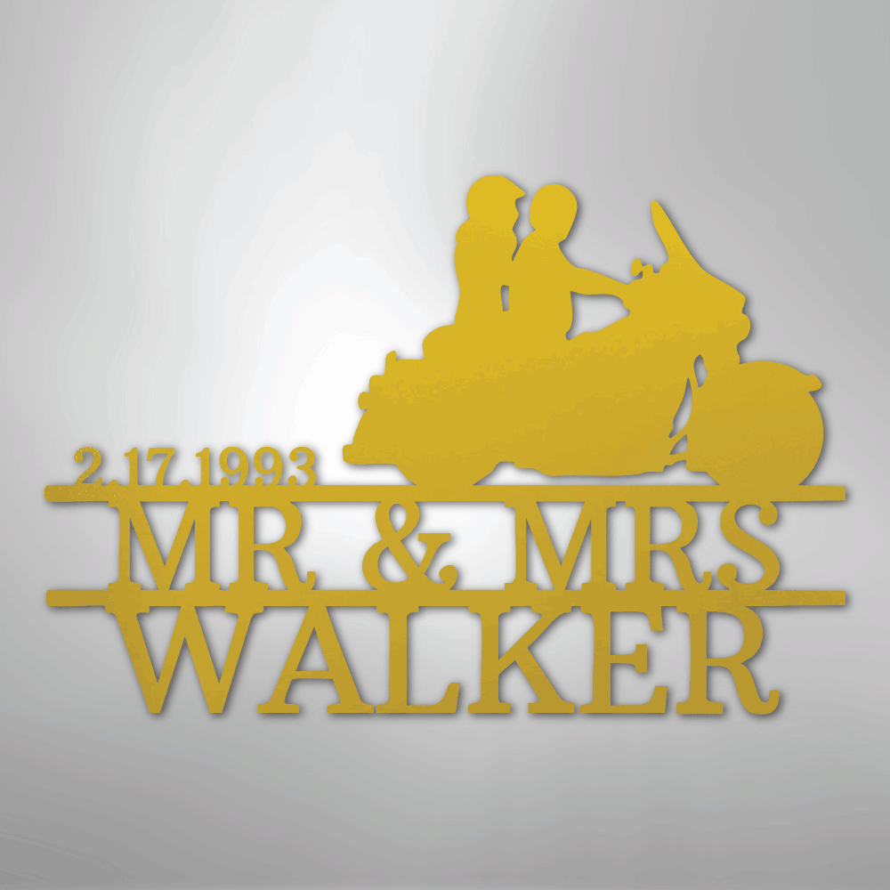 Motorcycle 3 Couple Personalized Steel Metal Sign Wall ArtCustomly Gifts