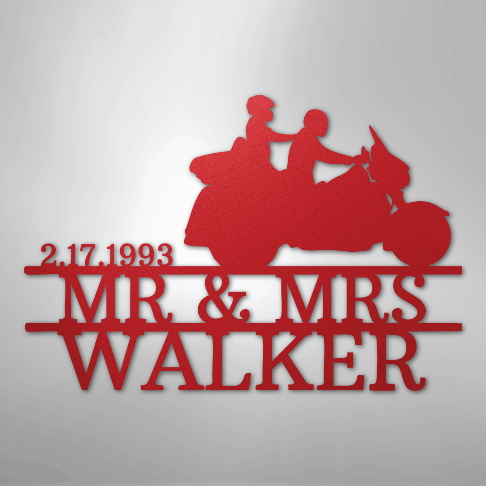 Motorcycle 6 Couple Personalized Steel Metal Sign Wall ArtCustomly Gifts