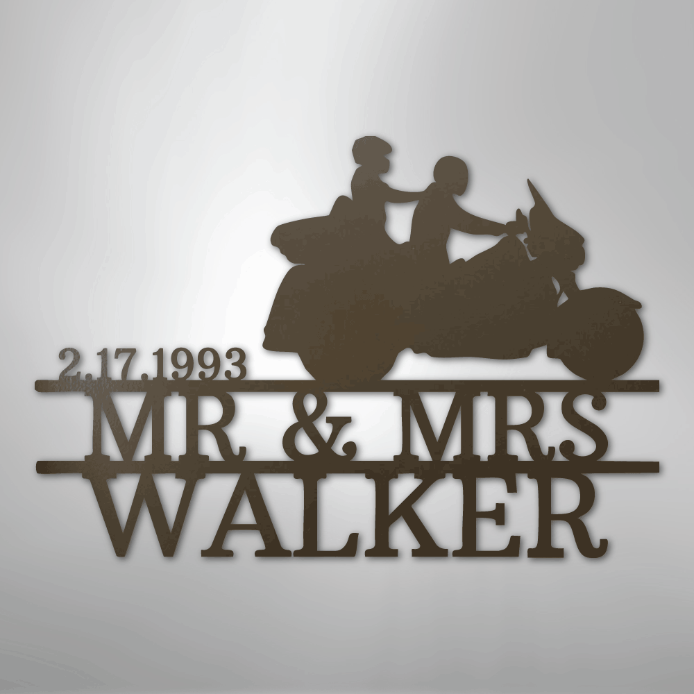 Motorcycle 6 Couple Personalized Steel Metal Sign Wall ArtCustomly Gifts