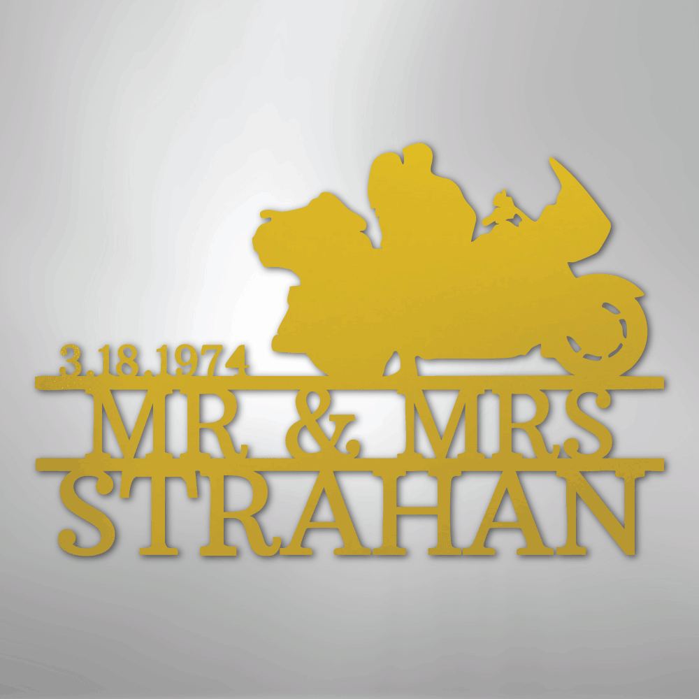 Motorcycle Couple 1 Personalized Steel Metal Sign Wall ArtCustomly Gifts
