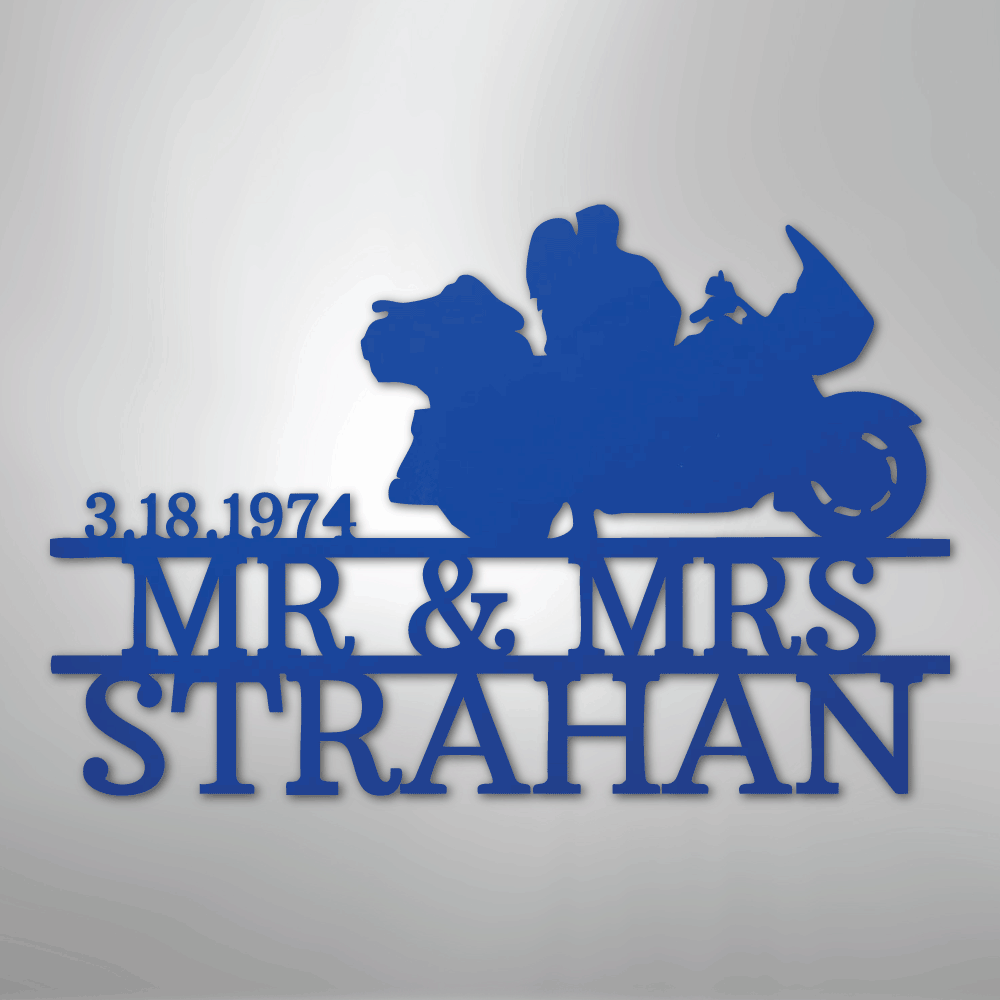 Motorcycle Couple 1 Personalized Steel Metal Sign Wall ArtCustomly Gifts