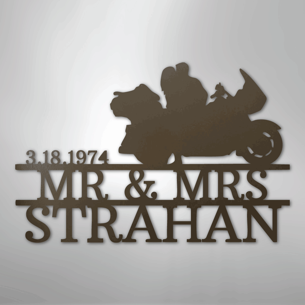 Motorcycle Couple 1 Personalized Steel Metal Sign Wall ArtCustomly Gifts