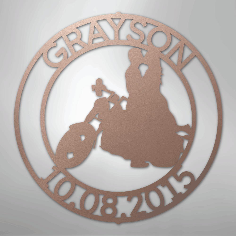 Motorcycle Couple Personalized Steel Metal Sign Wall ArtCustomly Gifts