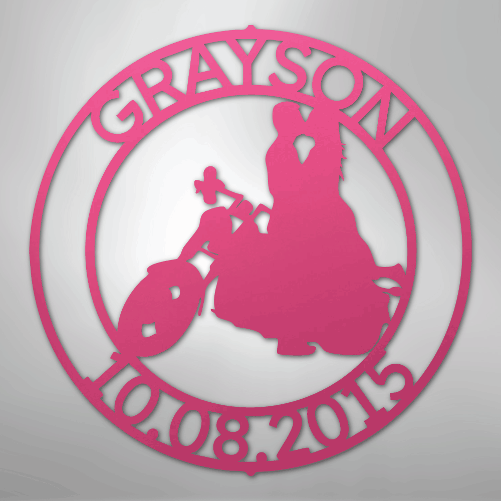 Motorcycle Couple Personalized Steel Metal Sign Wall ArtCustomly Gifts