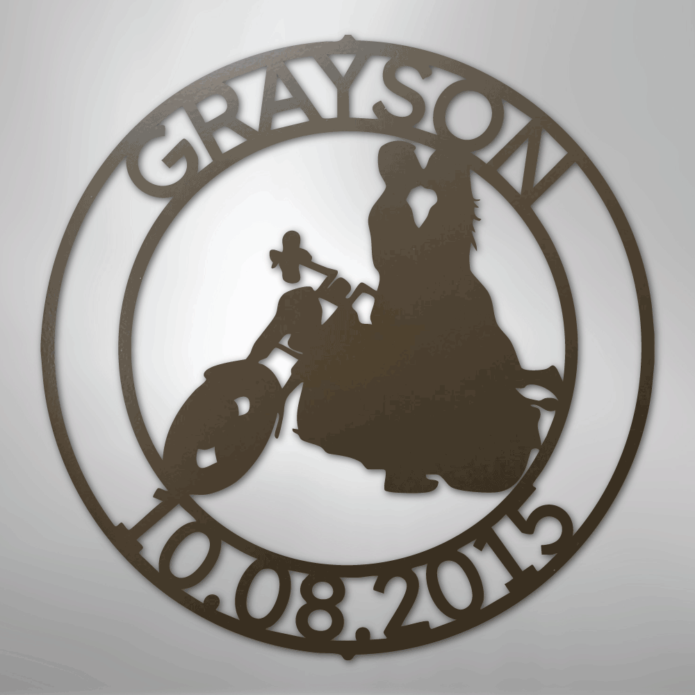 Motorcycle Couple Personalized Steel Metal Sign Wall ArtCustomly Gifts