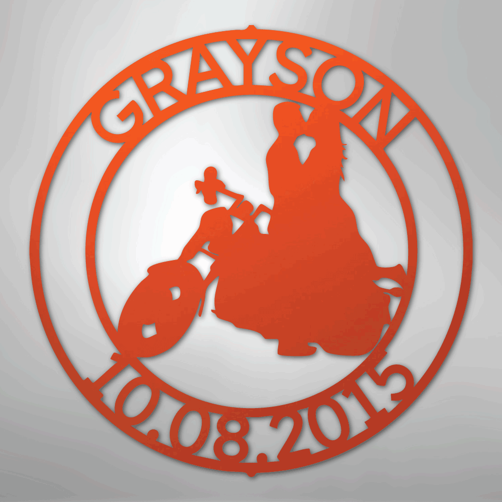 Motorcycle Couple Personalized Steel Metal Sign Wall ArtCustomly Gifts
