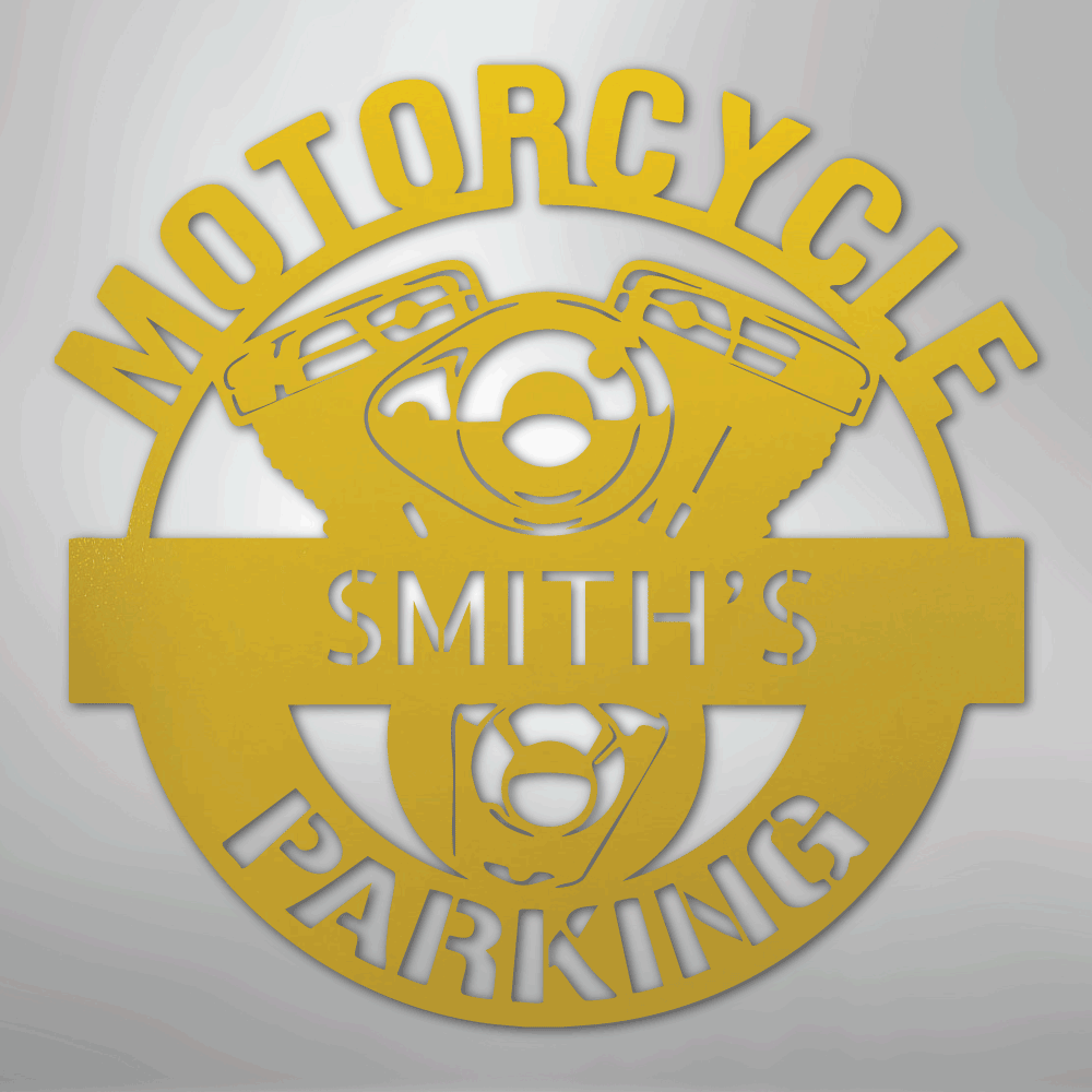 Motorcycle Parking Personalized Name Steel Metal Sign Wall ArtCustomly Gifts