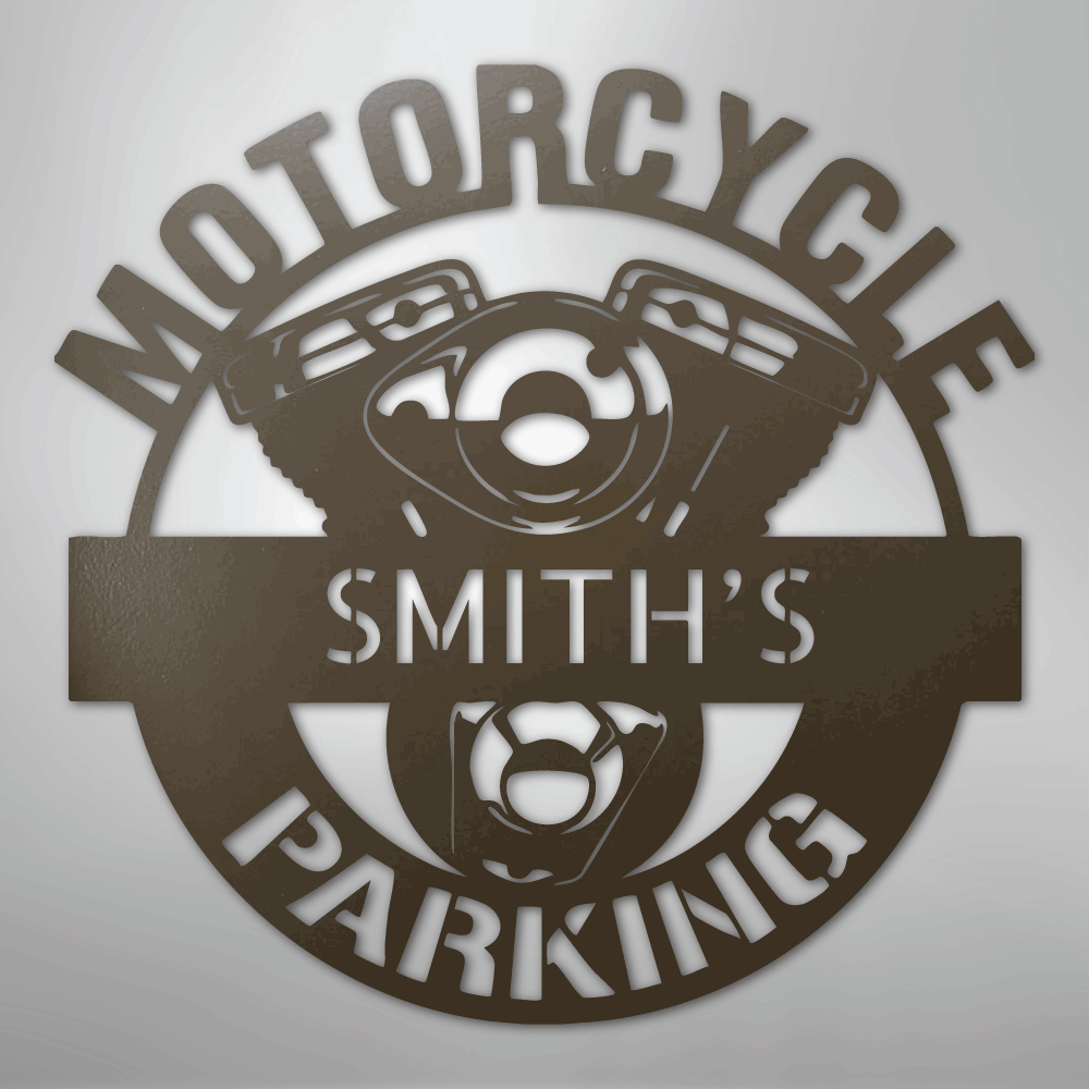 Motorcycle Parking Personalized Name Steel Metal Sign Wall ArtCustomly Gifts