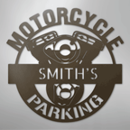 Motorcycle Parking Personalized Name Steel Metal Sign Wall ArtCustomly Gifts