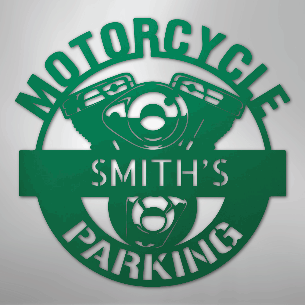 Motorcycle Parking Personalized Name Steel Metal Sign Wall ArtCustomly Gifts