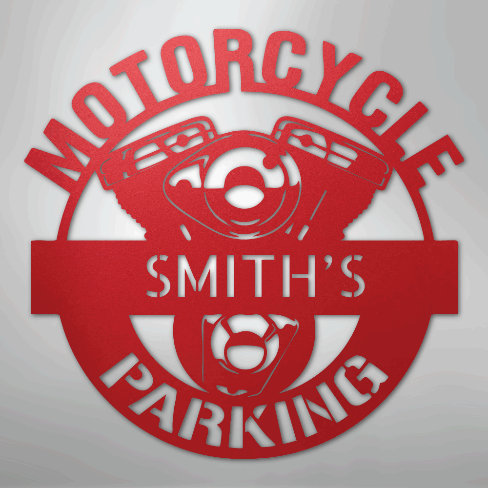 Motorcycle Parking Personalized Name Steel Metal Sign Wall ArtCustomly Gifts
