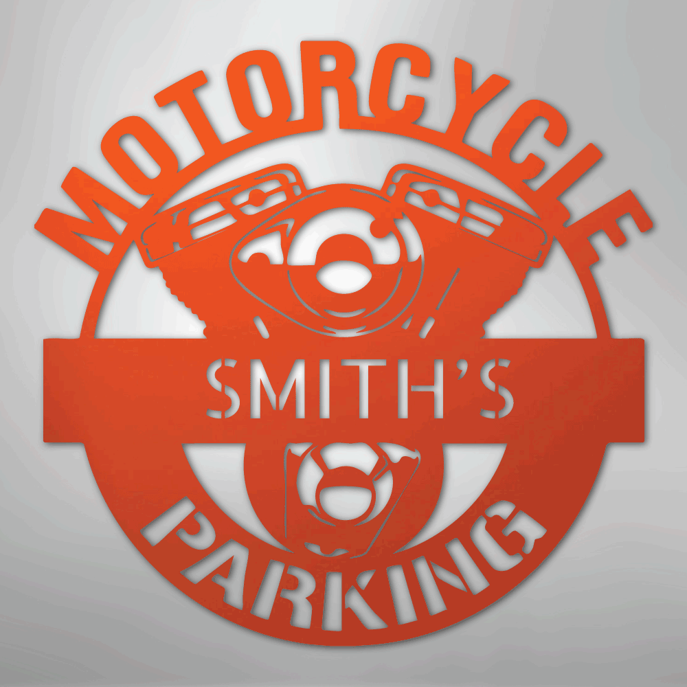 Motorcycle Parking Personalized Name Steel Metal Sign Wall ArtCustomly Gifts