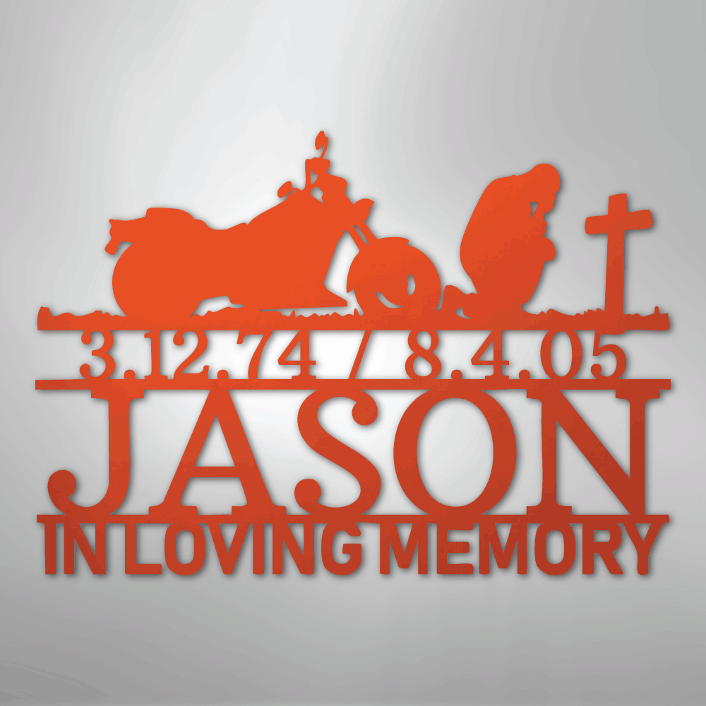 Motorcycle Remembrance Personalized Steel Metal Sign Wall ArtCustomly Gifts