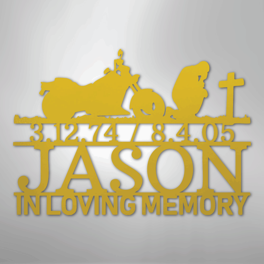 Motorcycle Remembrance Personalized Steel Metal Sign Wall ArtCustomly Gifts