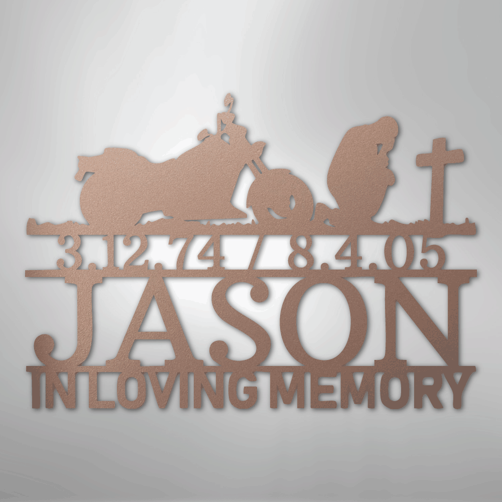 Motorcycle Remembrance Personalized Steel Metal Sign Wall ArtCustomly Gifts