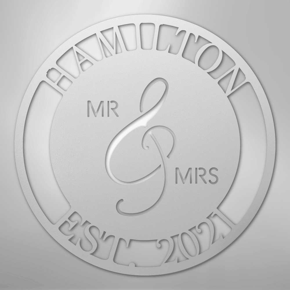Mr. and Mrs. Personalized Steel Metal Sign Wall ArtCustomly Gifts