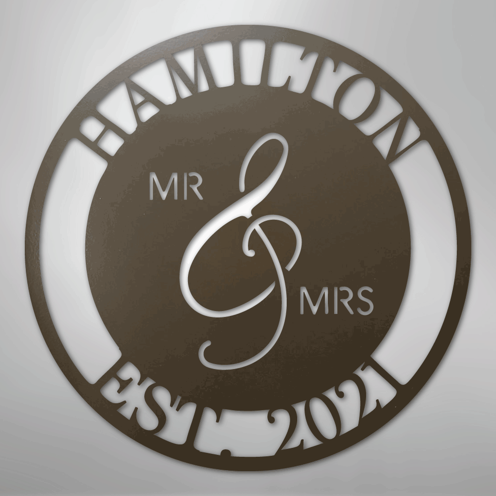 Mr. and Mrs. Personalized Steel Metal Sign Wall ArtCustomly Gifts