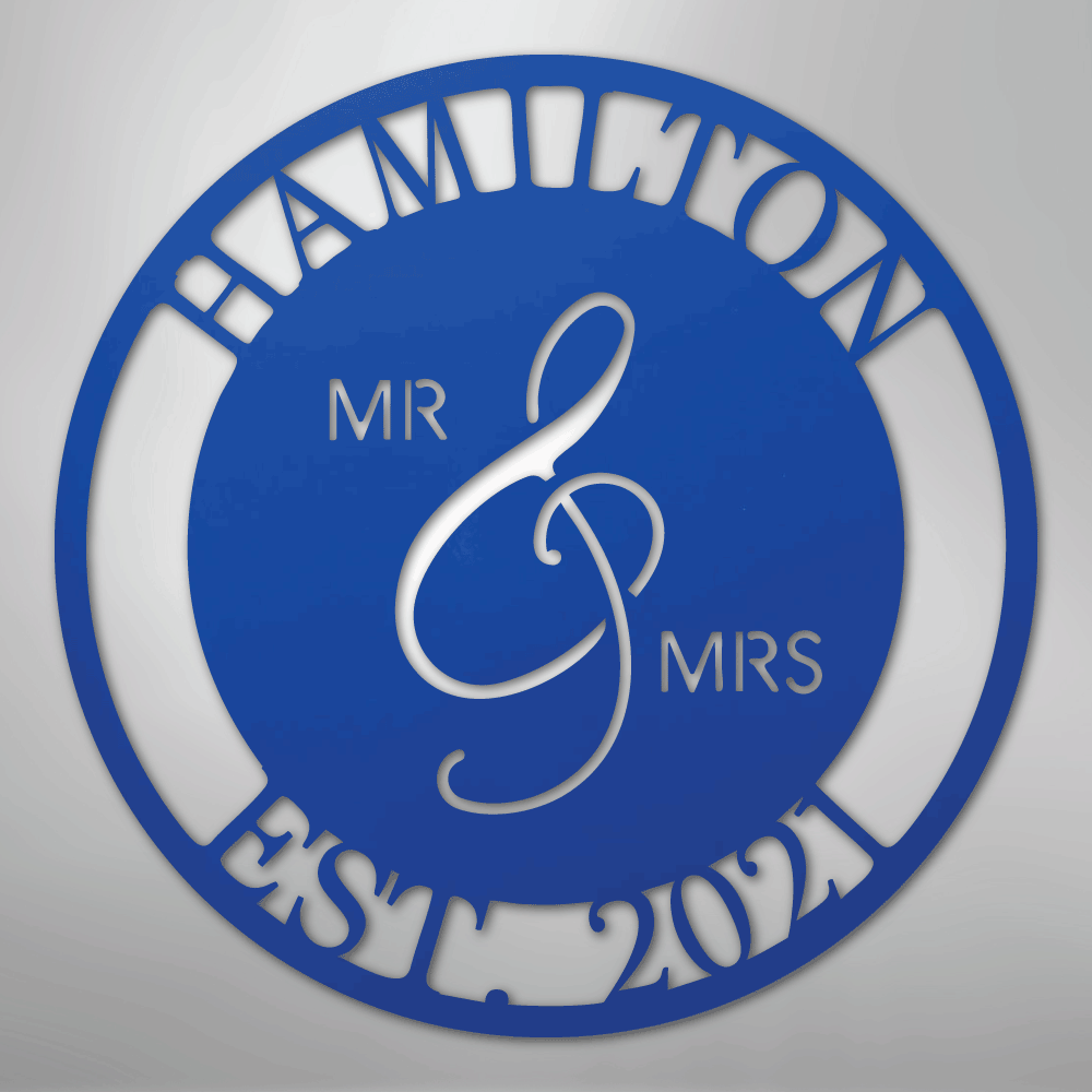 Mr. and Mrs. Personalized Steel Metal Sign Wall ArtCustomly Gifts